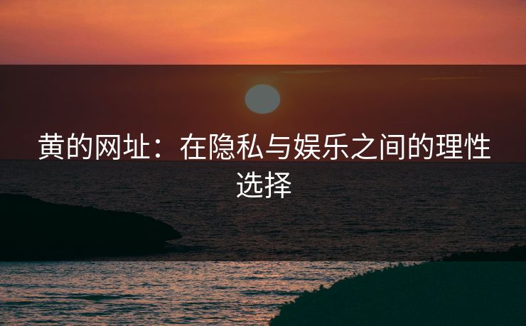 黄的网址:在隐私与娱乐之间的理性选择 黄的网址:在隐私与娱乐之间的理性选择