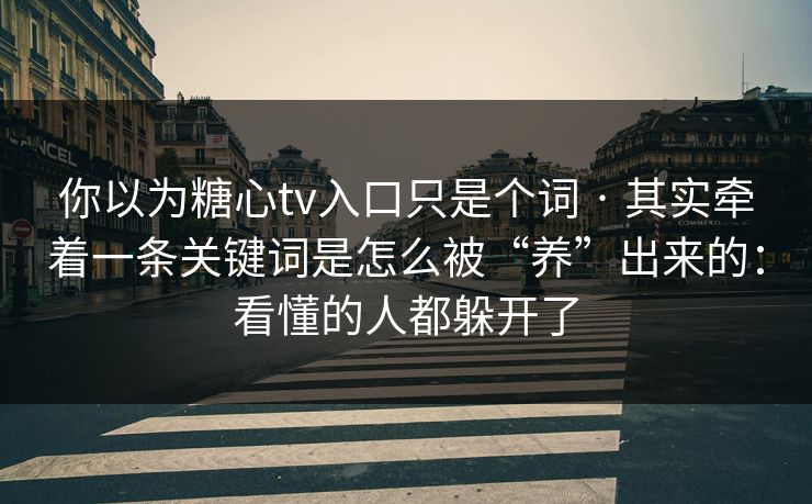 你以为糖心tv入口只是个词 · 其实牵着一条关键词是怎么被“养”出来的：看懂的人都躲开了